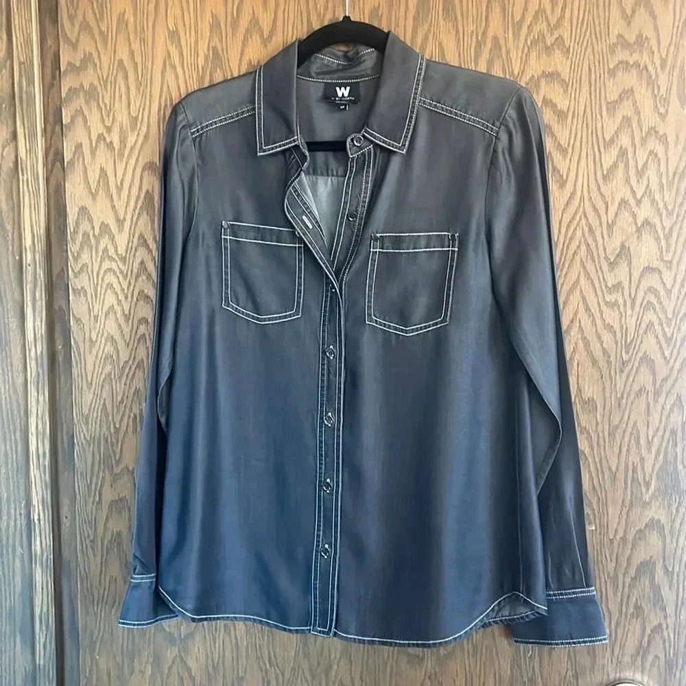 Gray Button‎ Up W by Worth XP